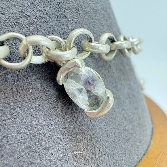 Sterling Silver 925 Charm Bracelet Lock Key Heart Theme Size 8.25" Length - Picture 10 of 12